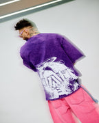 SAINTS & SINNERS — PURPLE ACID WASH OVERSIZED TEE