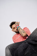 SAINTS & SINNERS — WASHED CORAL OVERSIZED TEE