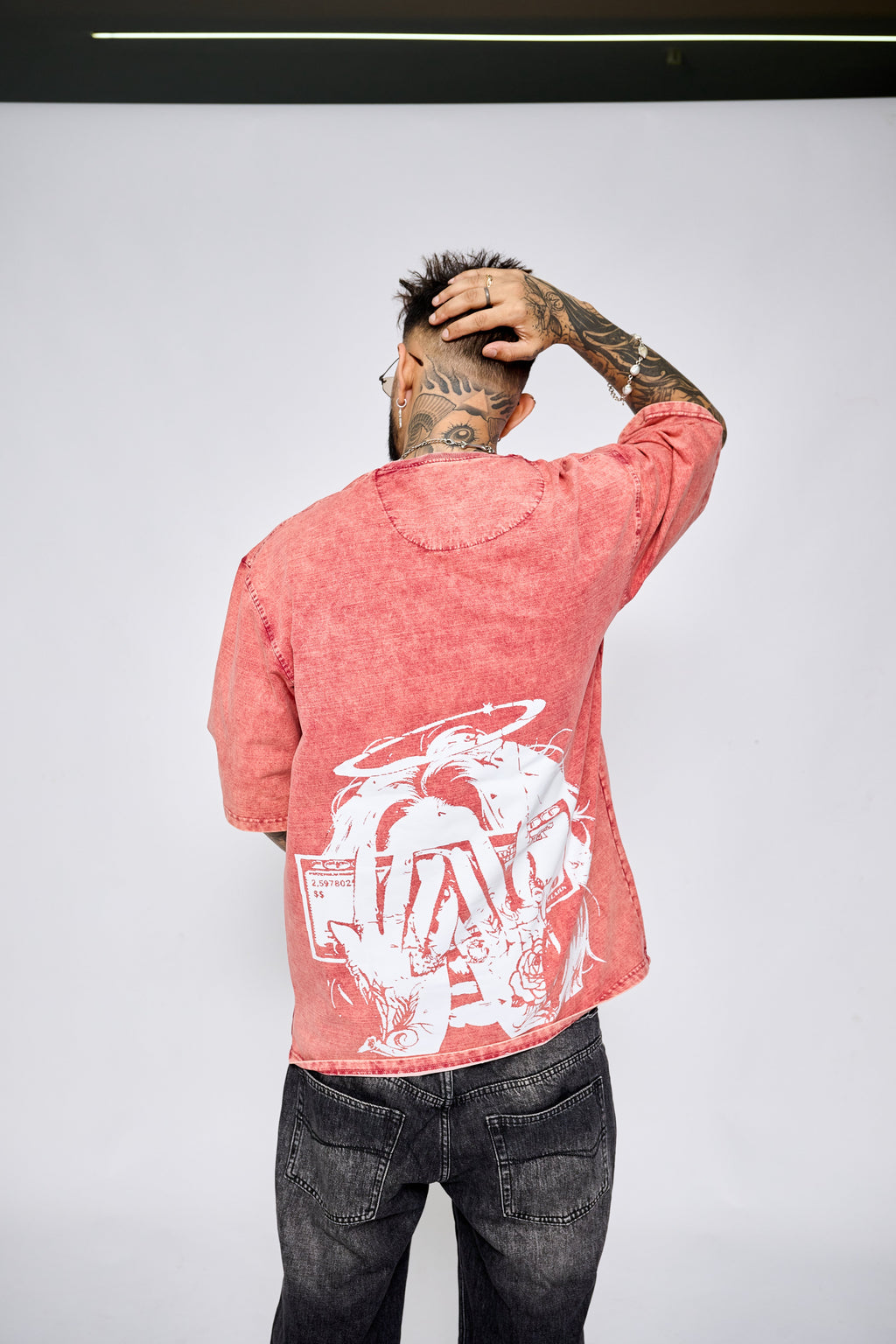 SAINTS & SINNERS — WASHED CORAL OVERSIZED TEE