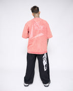 ALL WE NEED IS MONEY — WASHED CORAL OVERSIZED TEE