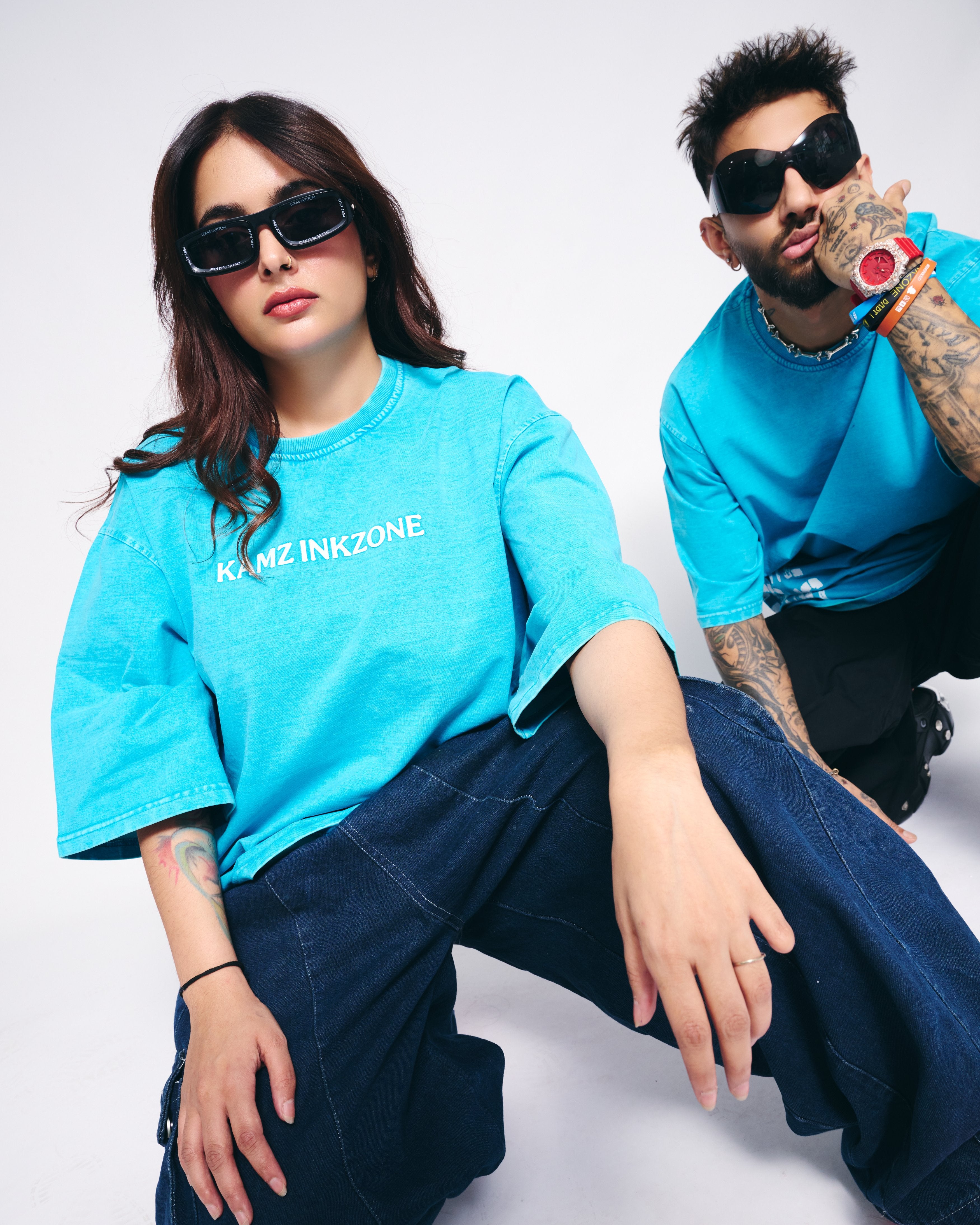 CORE IDENTITY — AQUA WASH OVERSIZED TEE