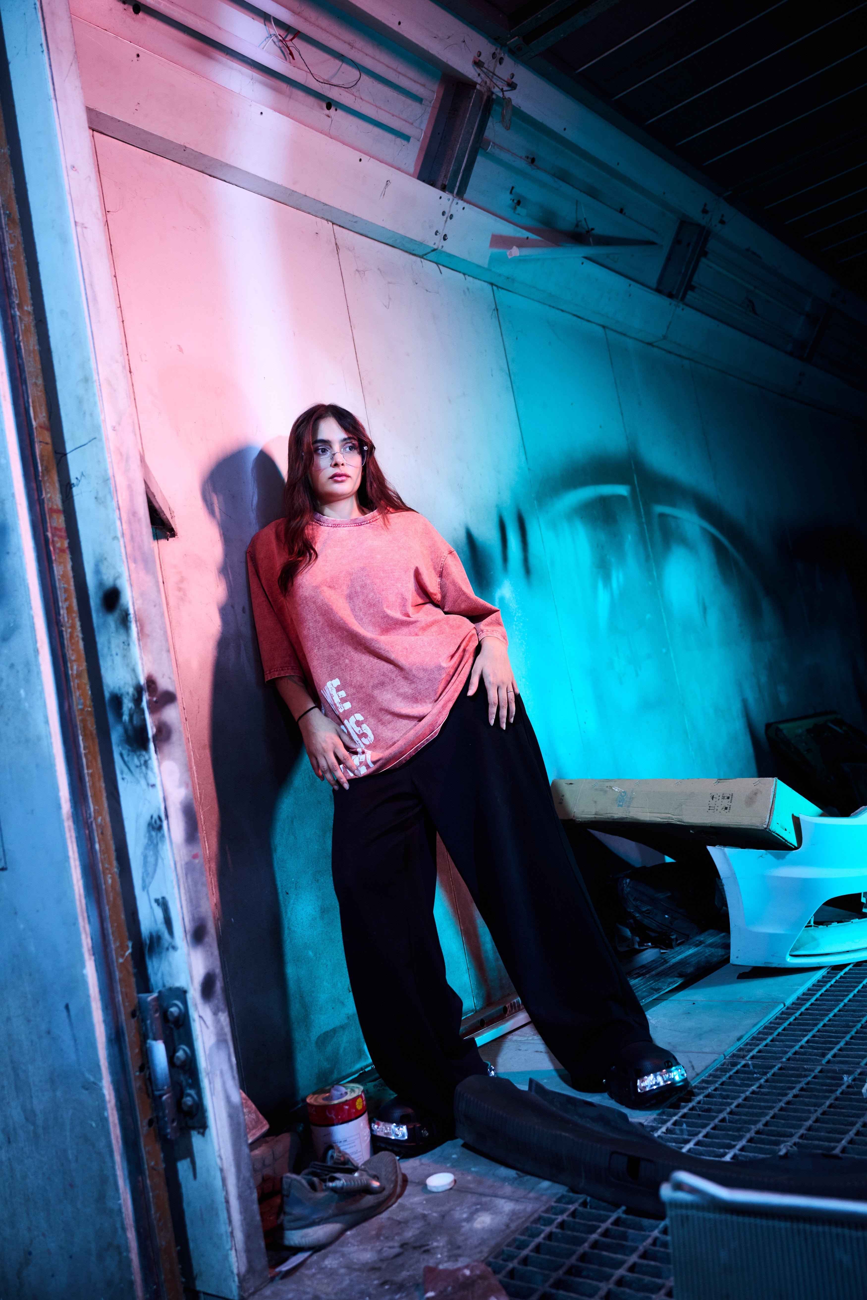 ALL WE NEED IS MONEY — WASHED CORAL OVERSIZED TEE