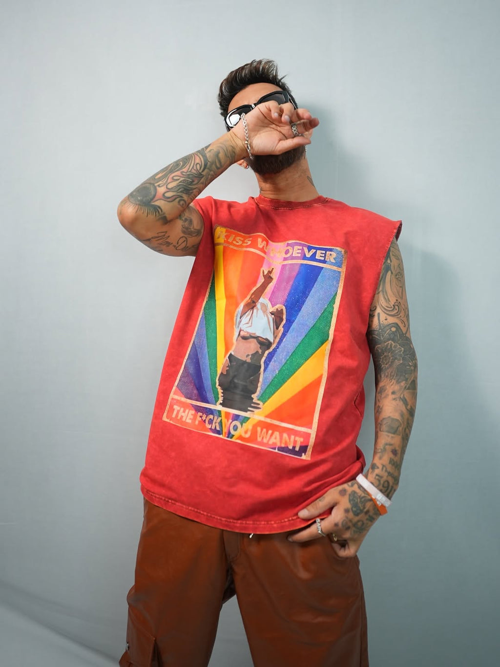 Red Alert Vintage Washed Oversized Tank