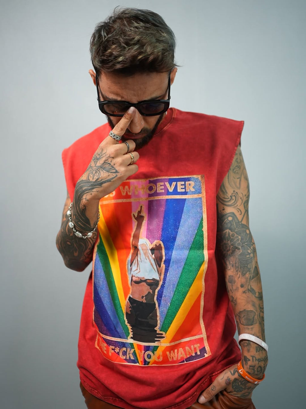 Red Alert Vintage Washed Oversized Tank