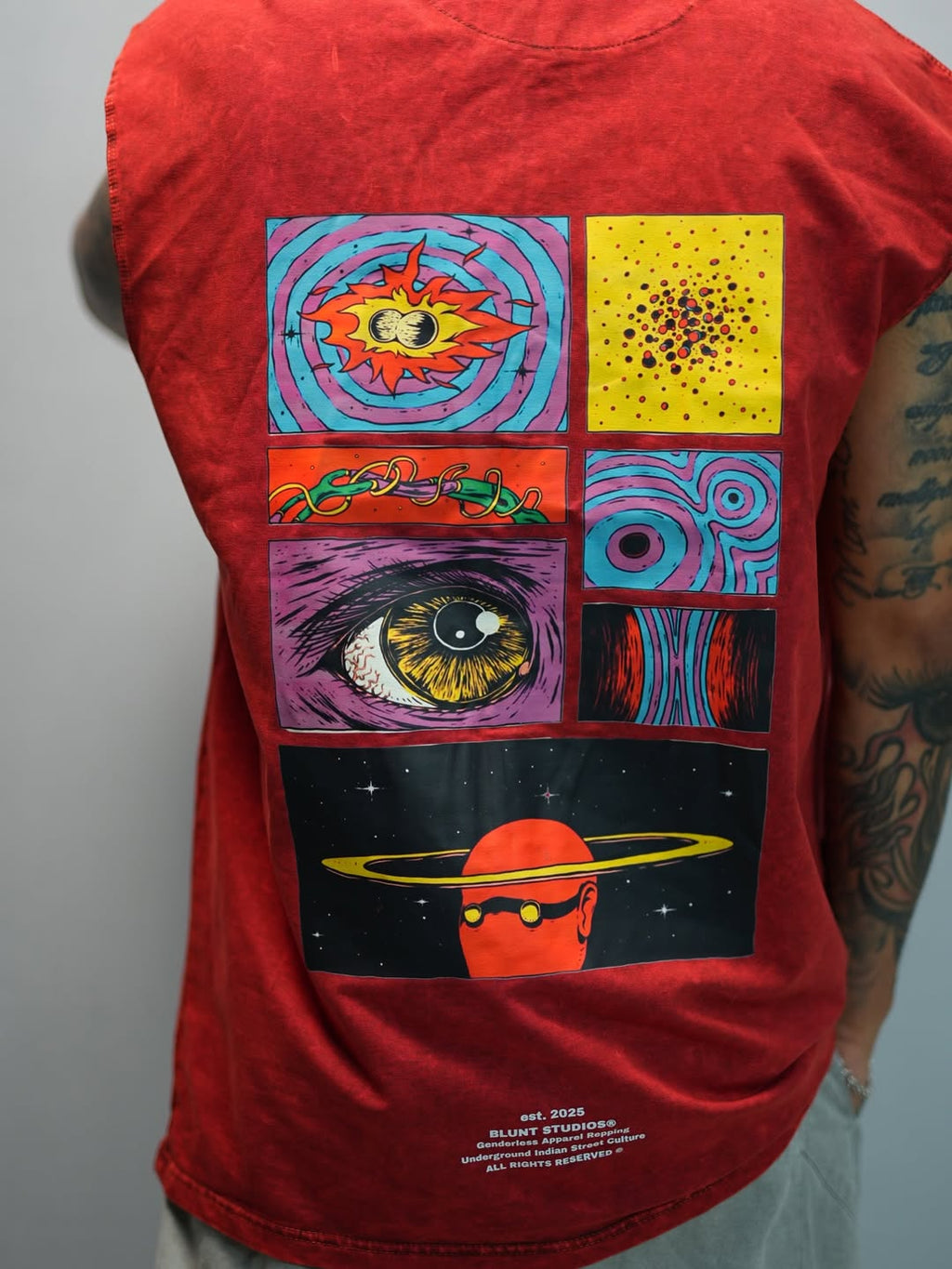Red Alert Vintage Washed Oversized Tank