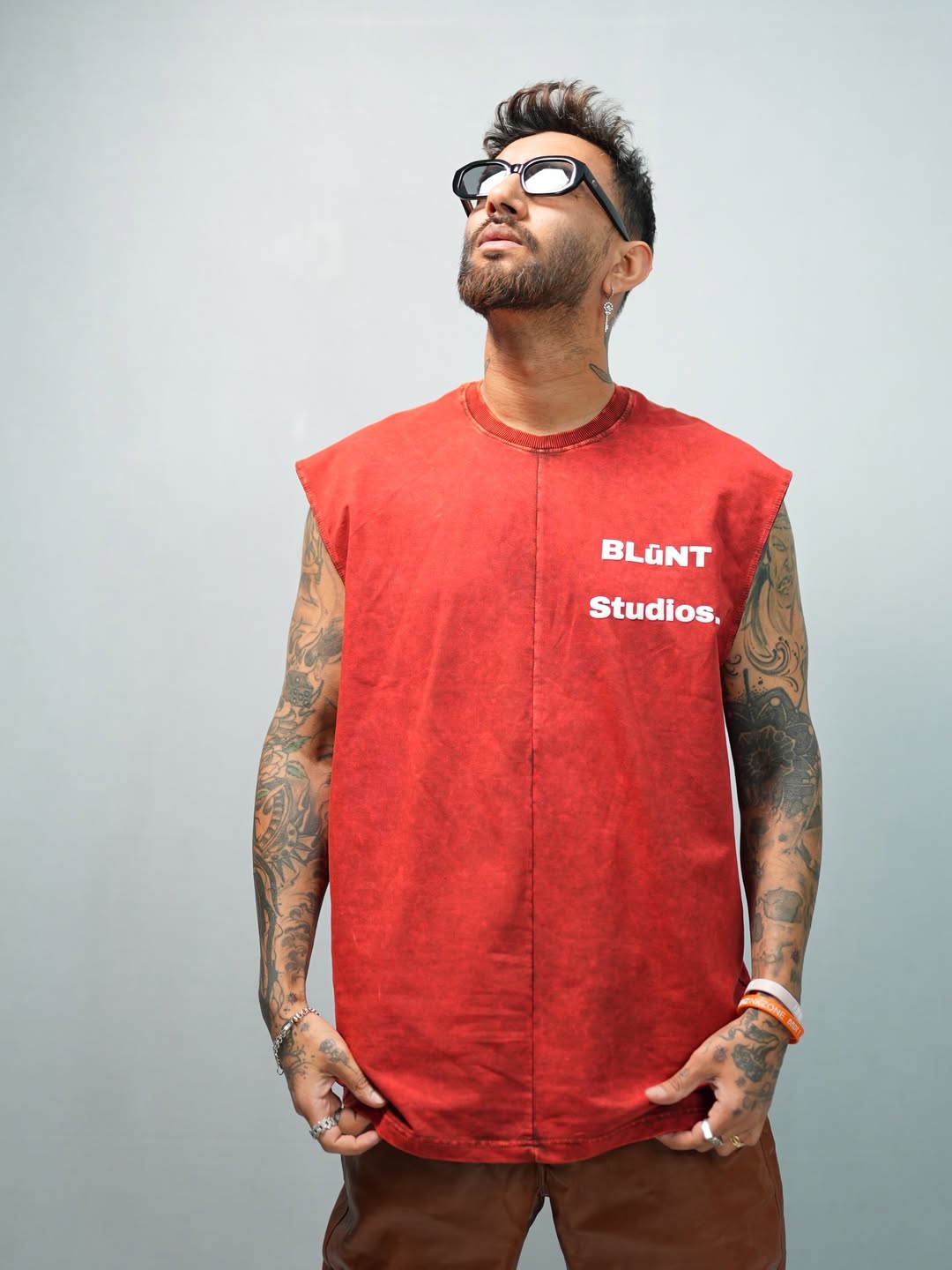 CATCH SOME WAVES — Washed Red Oversized Tank