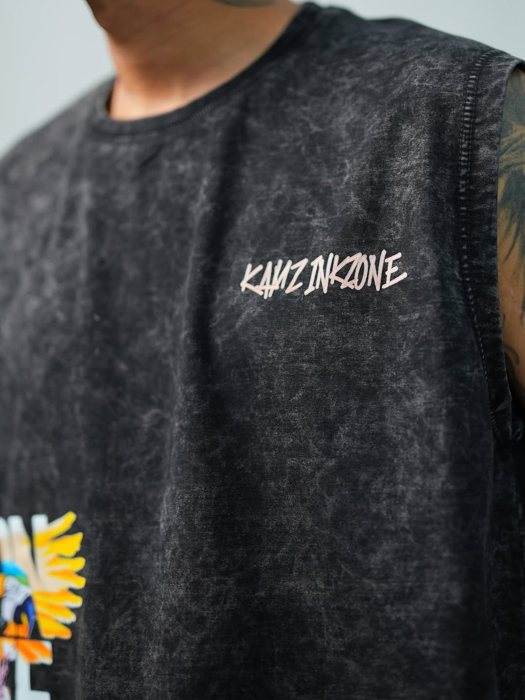 ALL EYES ON ME — Washed Black Oversized Tank